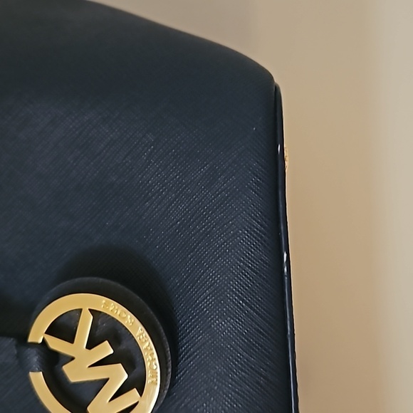 MICHAEL KORS Navy Blue Jet Set Polka Dot Scarf Tote Bag - Picture 6 of 16